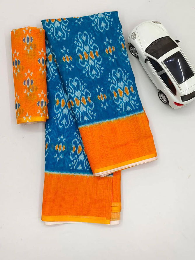 MG 237 Plain Linen Printed Daily Wear Sarees Catalog